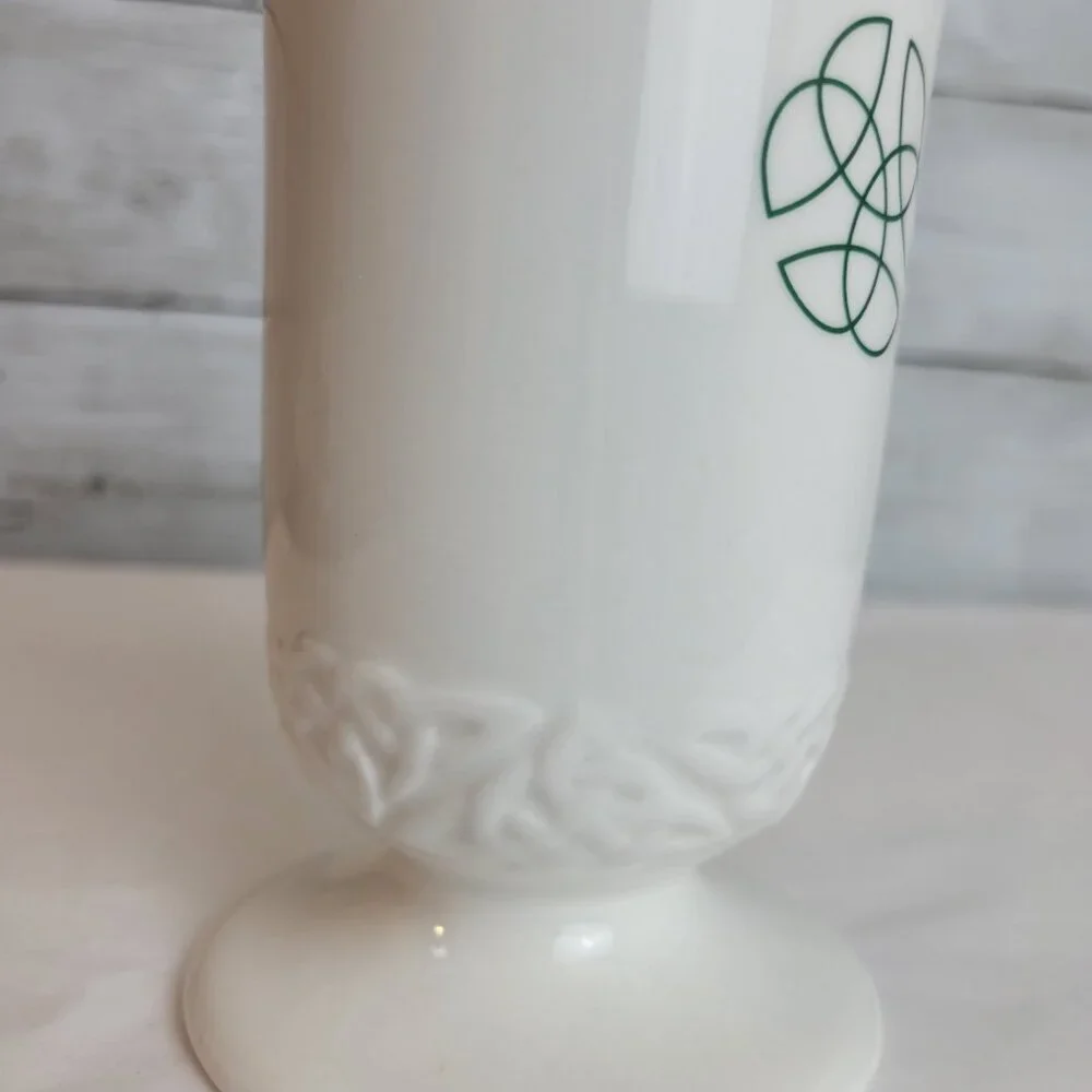 Vintage Russ Celtic Blessings Mug Stoneware Coffee White #29259 pedestal trinity